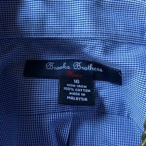 Boys Non-iron Brooks Brothers Pinpoint Houndstooth
